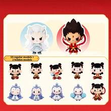 Miniso Pu Chi Nunu 哪吒莫通瑙海毛绒盲盒，可爱娃娃吊坠，完美生日礼物，涤纶材质（1个随机发货） - 彩色 - 查看 2