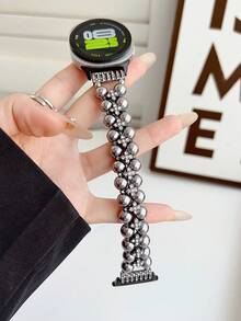 1pc Watch Band + Case Set For Galaxy Watch 8, 1pc Women's Jewelry Rhinestone Metal Fashion Watch Band, Fit For Galaxy Watch 8 40mm 44mm, Adjustable Replacement Strap Accessories Sport Band Suitable For 5.5-6.3 Inch Wrist - Space Grey - View 9