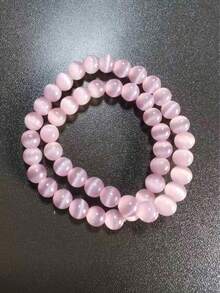 1pc Pink Cat Eye Stone Beads, DIY Jewelry Making Supplies For Necklace, Bracelet - Pink PK - View 12