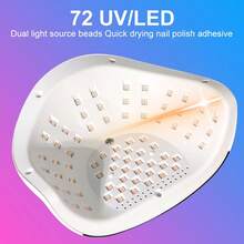 Lámpara UV para uñas SUN X22 MAX de 72 LED, 4 ajustes de temporizador, sensor infrarrojo, base desmontable, apta para esmalte de uñas en gel, regalo del Día de San Valentín - Blanco - Ver 4