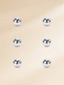 Đầu bi thay thế bằng thép không gỉ 316L dùng cho khuyên rốn, khuyên lông mày, khuyên tai, trang sức xỏ khuyên, phụ kiện khuyên dạng tạ, cỡ 14G 5mm, dành cho nữ và nam. - Bạc - Xem 4