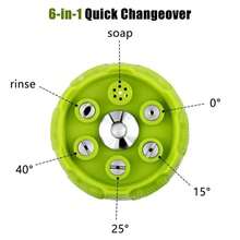 Boquilla de lavadora eléctrica 6 en 1, con conector rápido de 1/4 pulgadas, punta de boquilla deón para enjuague y riego con rotación de 0 15 25 y 40 grados RMZK - 2 piezas verdes - Ver 3