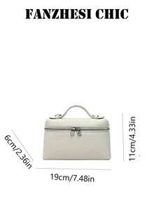 Esta bolsa de tote de color blido presenta un diseño con cremallera ligero y portátil. Su diseño elegante y versátil la hace perfecta para el transporte diario, los viajes y las compras. - Blanco - Ver 4