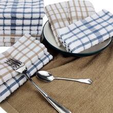 8条华夫格纹100%纯棉洗碗布，批发厨房清洁抹布，不粘油洗碗巾 - 35*35厘米 - 查看 7