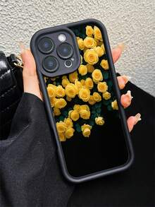 1 ốp lưng điện thoại TPU mềm mờ, in UV họa tiết hoa hồng vàng dễ thương, phù hợp với 17 Pro Max, 16 Pro Max, 15 Pro, 14 Pro Max, 13, 12, 13 Pro, 12 Pro Max, 11 Pro Max, 7/8 Plus, XS Max, XR - Nhiều màu - Xem 2