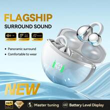 New Senyang- 2026 New Open Bluetooth Ear Earbuds With LED Battery Display, AI HD Call Headset, Fashion UV Glitter Charging Case Headphone, Panoramic Surround Sound, Comfortable Clip On Wireless Headphones For Sports Running Earphones Fashion Couples Earpods For Iphone For Android - Xem 11