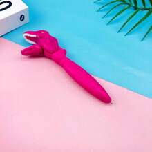 1支创意恐龙造型圆珠笔，趣味咬手霸王龙笔，减压书写笔，霸王龙造型，可张嘴咬手，创意减压圆珠笔，塑料创意恐龙笔，3D霸王龙头部设计，嘴巴可活动，二合一书写减压笔 - 彩色 - 查看 12