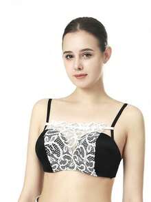 女士蕾丝连体无肩带隐形文胸，防走光胸部遮盖无缝抹胸性感短款内衣 - 多色 - 查看 3