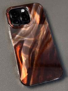 1个高级复古亮棕色渲染缎面图案防震保护手机壳，适用于 17 Pro Max 17 16 15 14 13 12 Pro Max 11 - 琥珀色 - 查看 5