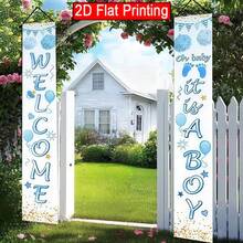 1 Pair Of Welcome Background Banners, Made Of Polyester Material, Welcome, Suitable For Outdoor Decoration, Wall And Door Hanging Flags, No Need For Electricity, Very Suitable For Celebrations, Photography Background Decoration, Porch Decoration - A - View 7