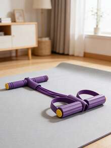 1pc Foot Pedal Resistance Band, Shoulder Opener & Back Strengthener, Assist Sit-Ups & Yoga Fitness - Multicolor - View 6