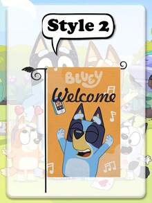 Bluey Steag decorativ de grădină, potrivit pentru atmosfera parcului, decor de fundal cu desene animate, decorare curte - Multicolor - Vizualizare 6