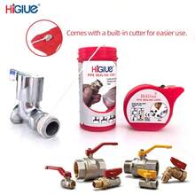 Higlue 150米螺纹管密封绳，厨房浴室管道配件密封PTFE胶带，适用于水暖和电气金属及塑料螺纹管，可用于修补水/气泄漏、修补螺纹管接头，防水防漏 - 管道密封繩150米 - 查看 5
