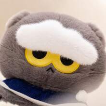 1个超酷蓬松猫咪毛绒玩具，趣味云朵猫毛绒玩具，灰色煤气罐毛绒玩具，可作包包挂件，生日、情人节、母亲节、圣诞节、狂欢节、儿童节的完美礼物 - 彩色 - 查看 6