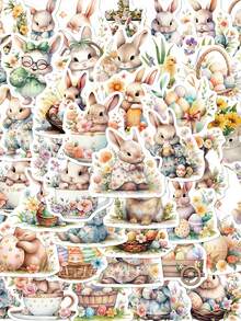 50pcs Easter Bunny Cute And Creative Cartoon Stickers DIY Guitar Luggage Refrigerator Water Cup Planner Supplies Decorative Laptop Personalization Stickers - Multicolor - View 8