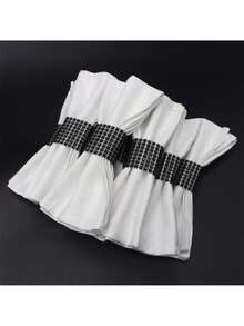 Napkin Rings, Pack Of Napkin Rings Diamond Adornment For Place Settings, Wedding Receptions, Dinner Or Holiday Parties, Family Gatherings - Silver - View 8