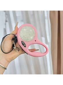 1 pieza Elegante correa retráctil para perro con cristales de diamante rosa, correa para mascotas de 10 pies duradera con mango ergonómico y clip para llavero, para uso en exteriores, correa de paseo con diamantes de moda y portátil para perros y gatos, necesidad de viaje, regalo de boda, cumpleaños, fiesta, Ramadán, suerte, Pascua, festival de música - Multicolor - Ver 6
