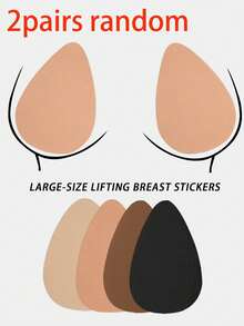Große Größen unsichtbare Lift Latex Klebeband Wasser Tropfen geformte Brust Blütenblätter Trägerloser BH Futter, geeignet für B-E Körbchen Größen, Beige, Braun, Kaffee, Schwarz - Verschiedenfarbig - Übersicht 17