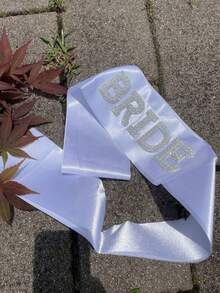 1 Pc Bride Sash White Pearls Rhinestones Bride Sash Bride To Be,Bride,Wedding Accessories,Party Supplies,Bachelor Party Sash Bride Shower Sash Gift Wedding Party Sash Bride Sash - Multicolor - View 7