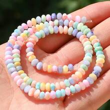 1串3x5毫米波西米亚算盘天然贝壳间隔珠，粉色优雅石珠，非常适合DIY珠宝制作手链、项链、耳环 - 貝殼 - 查看 6