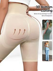 Suprenx Women's Slim Fit Shaping Shorts, Tummy Control, Butt Lifting, Semi-Sheer - Apricot - View 7