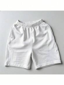 Conjunto para hombre estilo streetwear artístico con ilustración gráfica y texto algodón cómodo ajuste holgado cuello redondo manga corta primavera verano uso casual set de playera y shorts - Blanco 1 - Ver 4