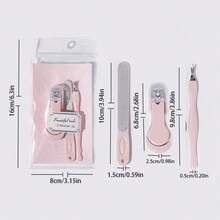 Bộ 3 dụng cụ cắt móng tay, kéo cắt móng, dao cạo da chết, dao làm móng. - Hồng - Xem 2