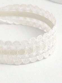 1pc Women Flower Embroidered Headband Elegant Piranha Flower Valentine's Day,Hairband,Hair Hoop,Hairband,Hair Hoop Headbands Hair Accessories Head Accessories - 白色 4 - 查看 4