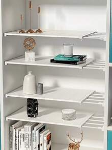 Expandable Closet Organizer Rack, No Drilling Required, Sturdy And Durable, Rust-Resistant, Adjustable, Suitable For Dorm Cabinets, Bathrooms, Kitchens And Pantries To Organize And Store Items, Space-Saving, Easy Installation. - Multicolor - View 4