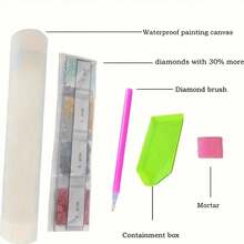 1 Set Handmade Craft 5D DIY Diamond Painting Kit, Suitable For Home Bedroom Entrance Study Bathroom Decor Canvas Wall Art, Holiday Gift - View 7