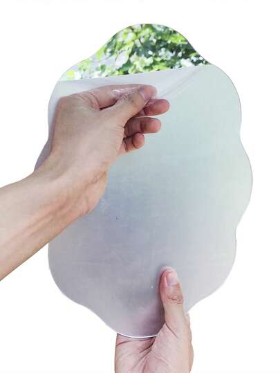 OUTANA Espejo decorativo asimétrico de acrílico, no deformable y fácil de instalar sin marco. Fácil de limpiar, adecuado para baño, vestidor, recibidor, sala de estar, dormitorio, tocador, estudio, decoración de pared