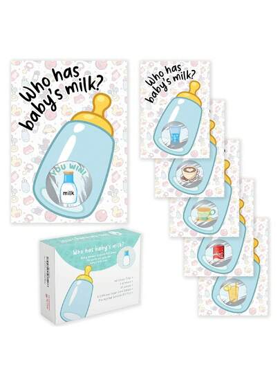 40 piezas Juegos de fiesta de bienvenida para bebé niño | 40 piezas Tarjetas de rascar con biberón azul, Juego de rascar creativo para fiesta de baby shower