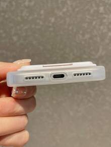 2-In-1 Minimalist White Card Holder Phone Case, Soft-Touch Semi-Transparent Matte Anti-Scratch Anti-Fingerprint Phone Case, Suitable For Daily Commute/Gift Giving, Compatible With IPhone & Galaxy - White - View 6