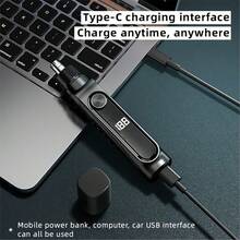 电动鼻毛修剪器，USB充电式鼻耳毛修剪器，男士无痛耳鼻毛修剪器，便携式鼻毛修剪器，长按供电，LED显示屏，迷你紧凑设计，女士电动剃须刀100mAh - 多色 - 查看 6