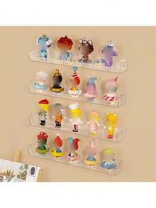 1pc Transparent Display Shelf, Wall Mounted Storage Box, Thickened PS Acrylic Figurine Doll Showcase Cabinet, Multi-Functional Storage & Display Rack - View 2