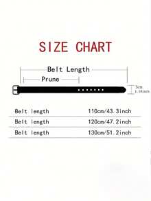 1pc White K-Shaped Buckle Versatile Men's Belt - Coffee Brown - View 2