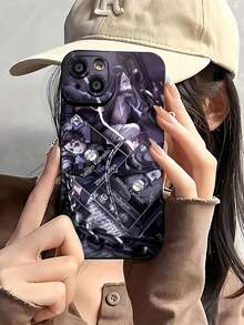 Personajes de  con temática oscura.funda de teléfono Fundas compatibles con ,Apple,VIVO,OPPO,,, y Honor.Fabricadas en silicona TPU,ofrecen protección contra golpes y caídas. - Negro - Ver 1