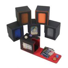 1pc MTG Card Storage Box, Holds 100+ Single Cards, PU Leather Magnetic Storage Box Suitable For TCG CCG Magic Game Cards, Multiple Color Options, Magnetic Flip Cover, Durable And Dustproof, Perfect For Tabletop Game Card Collection And Carrying - Multicolor - View 10