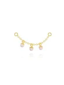 1pc 925 Sterling Silver Agate/Colorful CZ/Opal Earring Chain Accessory, 18K Gold Plated Earring Connector Chain, Convertible Dangle Earrings For Women With Double Pierced Ears - Gold - View 13
