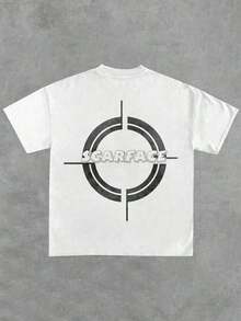 Apocalypse Sci-Fi Double-Sided Crisis&Disaster Print Oversize Short Sleeved Street Y2K Niche Style T-Shirt Top Print Y2K Crew Neck T Shirt For Women, Holiday, Vacation, Spring, Festivalsummer Clothes,Men Graphic Tees,Vintage T Shirts - 白色1 - 查看 3
