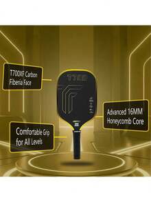 T700 16mm Pickleball Paddle, Made Of Carbon Fiber With Polypropylene Honeycomb Core, Enhances Power To Achieve Ultimate Spin And Consistency - Multicolor - View 7