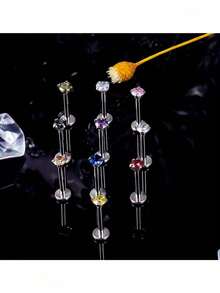 10个装 20G 18G 16G 推入式唇环 不锈钢唇钉饰品 唇环 指甲软骨耳骨耳环 耳钉 鼻环 穿刺饰品 男女通用 3mm CZ - 彩色 - 查看 6