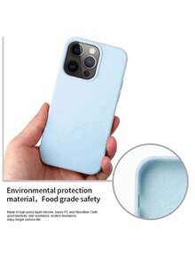 1个奢华天蓝色无线充电手机壳，兼容 17 Air 16 15 14 13 12 11 Pro Max Plus | 液态硅胶 | 超薄防震保护壳 | 手机 - 淺藍色 - 查看 7