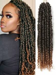 14-Inch Passion Twist Pre-Braided Synthetic Hair Extensions, Ombre Dark Brown, Suitable For Daily Wear, Parties, Vacations And Cosplay - Multicolor - View 16