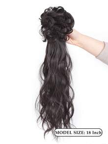 Synthetic Wig Messy Bun Ponytail Female Grasping Clip Wavy Wig Side Tied With Low Ponytail Temperament Fluffy Suitable For Women's Daily Wear And Gatherings - Multicolor - View 5