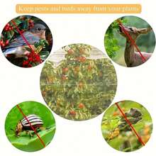 Red de jardín extragruesa con cordón y cremallera, protección insectos y pájaros para frutas, cítricos, flores, red para insectos de Material Pe DQS6 - Blanco - Ver 6