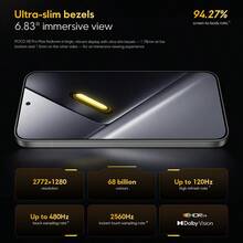 Xiaomi POCO X8 Pro Max 全球首发 5G 智能手机，支持 NFC，搭载联发科天玑 9500S 旗舰芯片，采用 3nm 工艺，配备 LPDDR5X 6400Mbps 内存 + UFS 4.1 闪存，金属机身，8500mAh 电池，支持 100W 超级快充和最高 27W 反向充电，6.83 英寸 1.5K 120Hz AMOLED 显示屏，5000 万像素四摄，支持 OIS 光学防抖，IP68 级防水，支持 Wi-Fi 7。 - 白色 - 查看 7