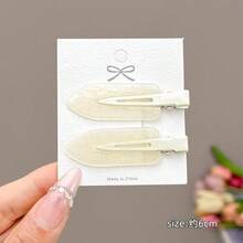 2pcs Seamless Hair Clips, Bangs Hairpins, Cute Girl Style Fringe Hair Clips - Multicolor - View 8