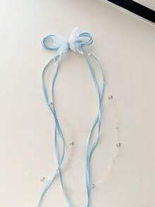 2 pièces/set Pinces à cheveux avec nœud papillon à gland bleu éthéré, design papillon transparent + Bandeau à chaîne de perles fausses à gland éthéré, essentiel pour la saison des mariages - Convient aux femmes et aux filles, adapté pour le quotidien, les rendez-vous, les sorties, l'école, les séances photo dans divers scénarios, crée facilement l'ambiance, l'été, les vacances, les voyages, les festivals, les anniversaires - Multicolore - Voir 10