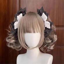 1个日系洛丽塔Y2K蝴蝶结发夹，可爱3D双马尾发夹，适合女孩，聚酯纤维材质 - 彩色 - 查看 2